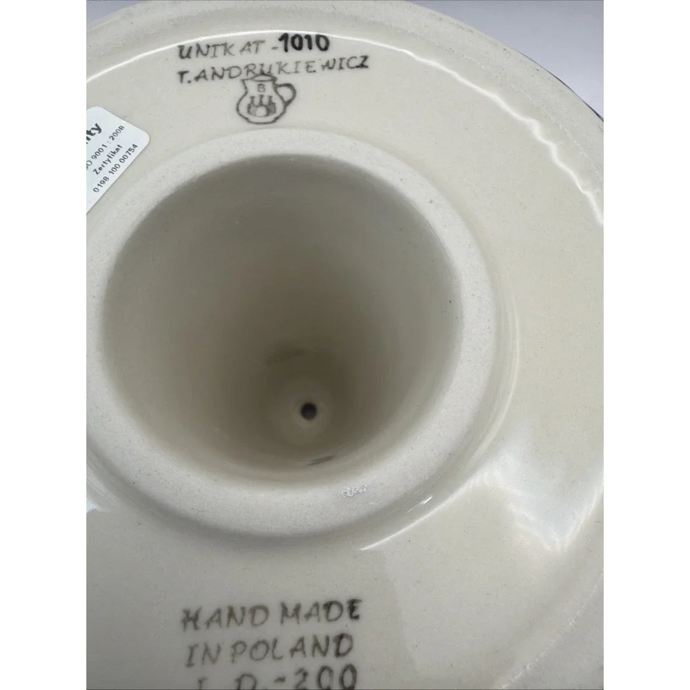 Polish Pottery Cake Bundt Mould Handmade in Boleslawiec Poland Artist Signed